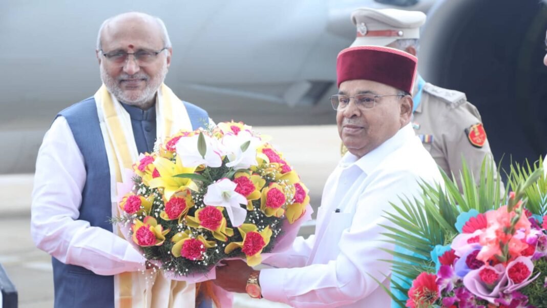 Vice President C.P. Radhakrishnan warmly received Governor Gehlot