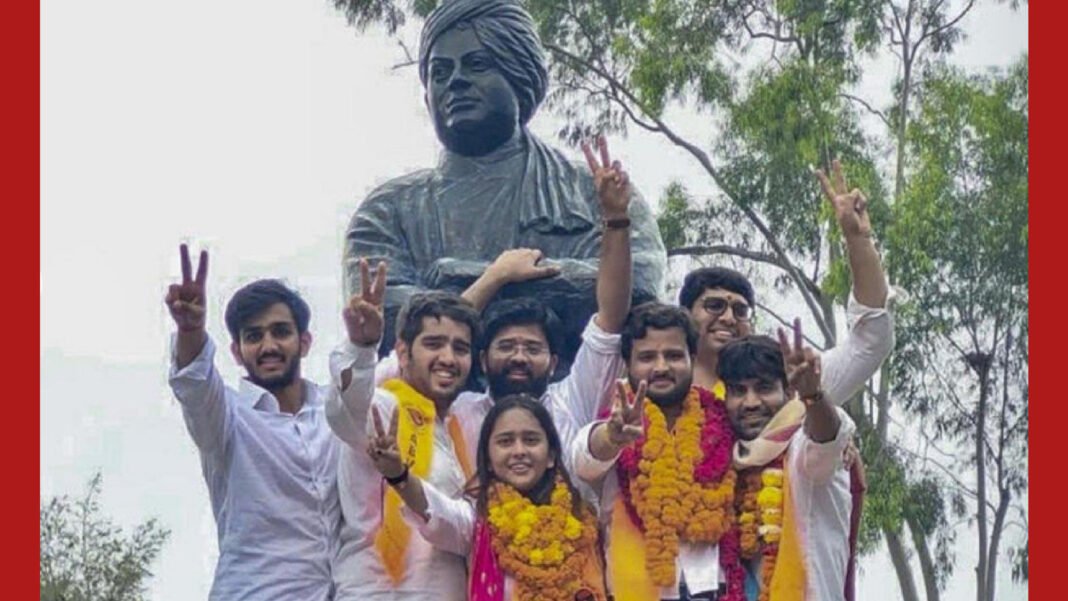 abvp new delhi ABVP Sweep New Delhi University Polls